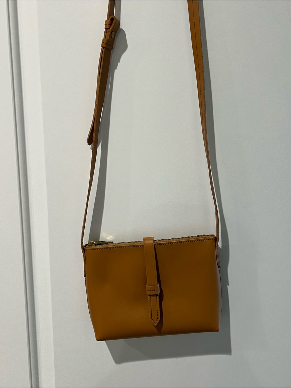 J. Crew Caramel Tan Leather Crossbody Bag